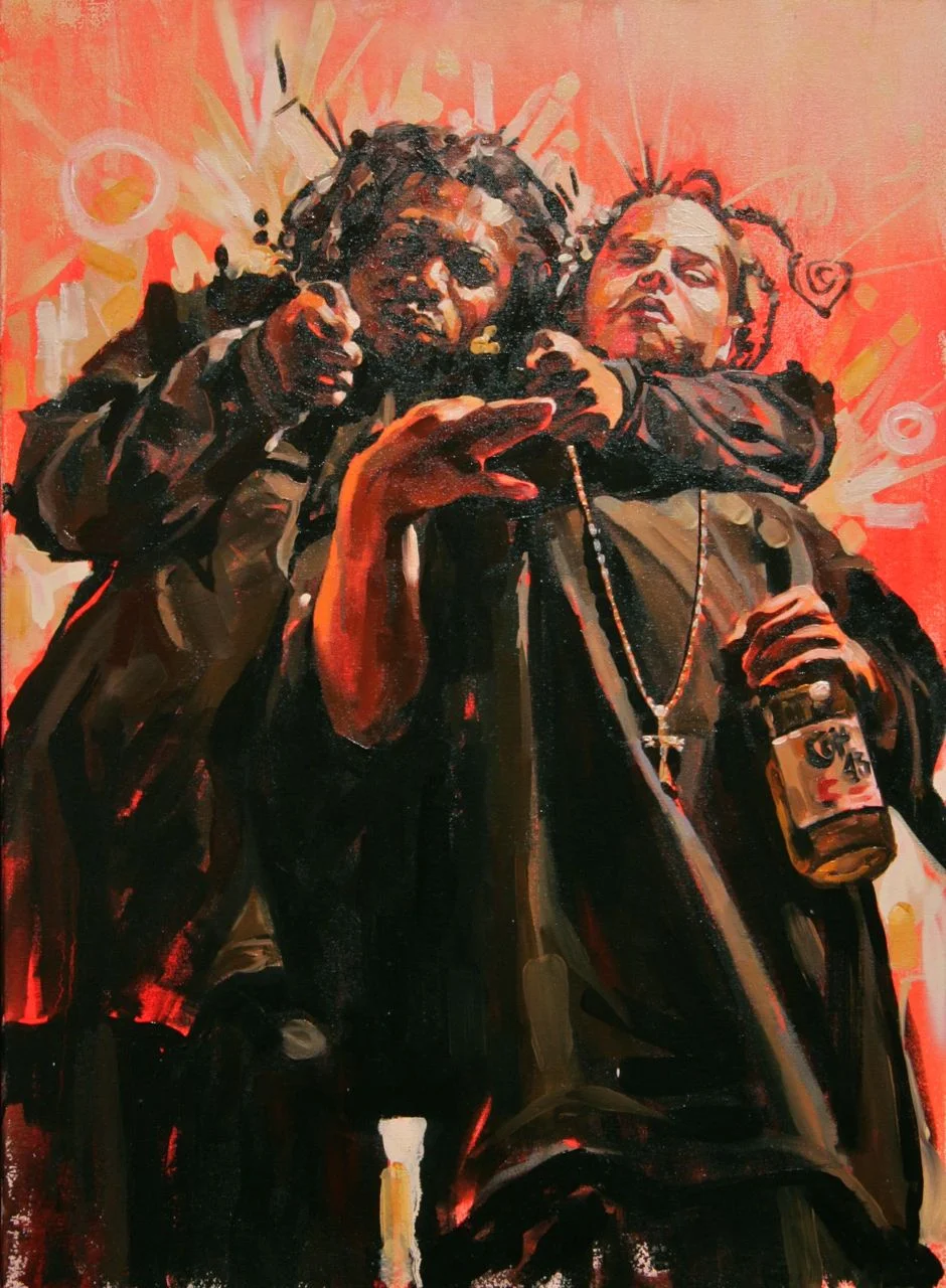 MICHAEL VASQUEZ "Two Times For 29th N The Cayne" 2007 oil on canvas 30 x 22"