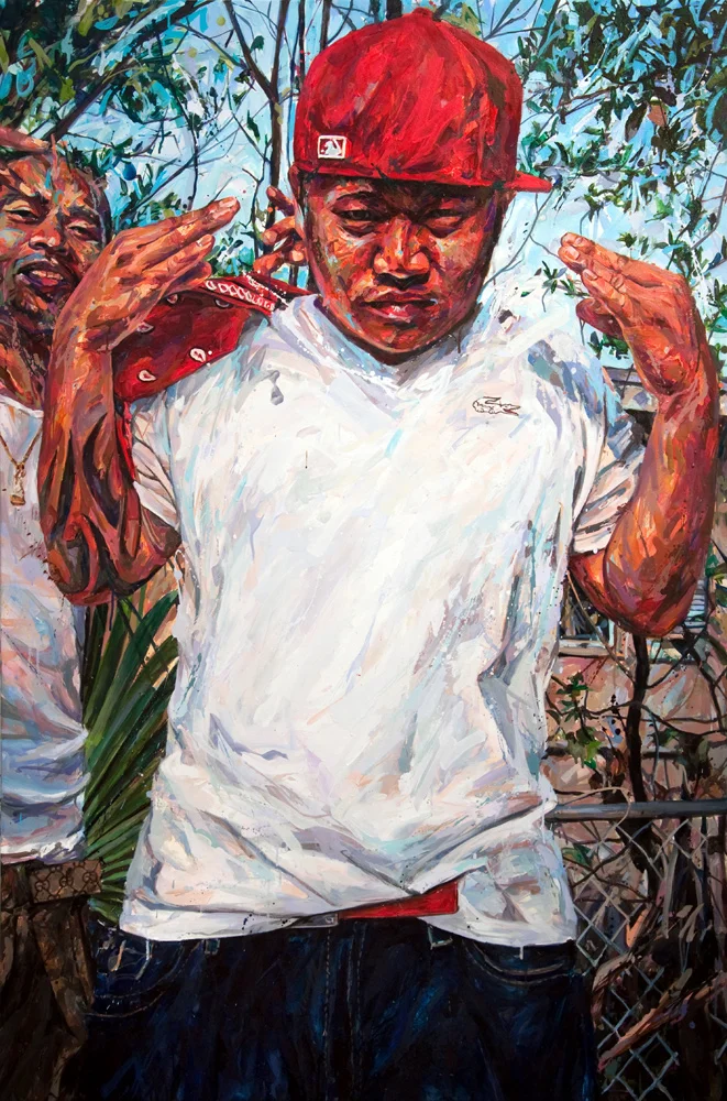 MICHAEL VASQUEZ "This Is Ours - Hokk" 2012 acrylic on canvas 72 x 48"
