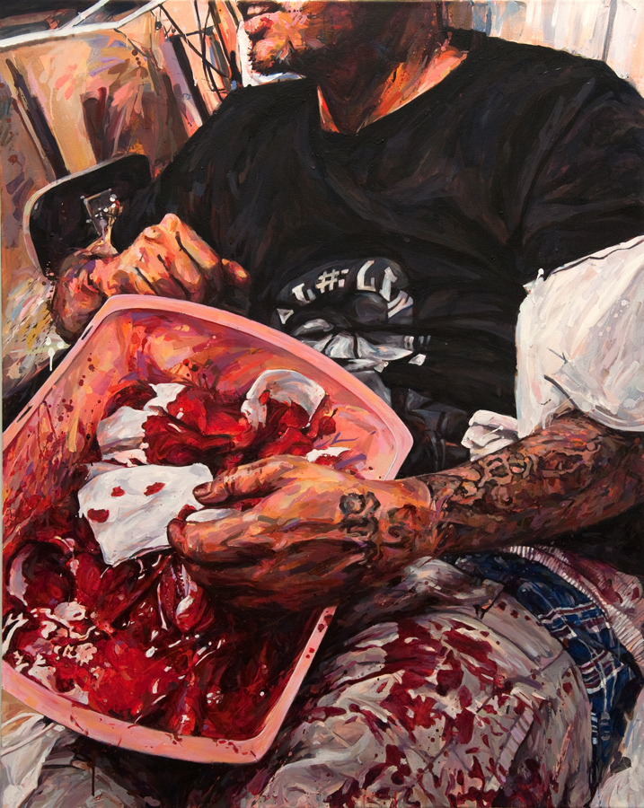  MICHAEL VASQUEZ  "Blood Bath" 2012  acrylic on canvas  60 x 48" 