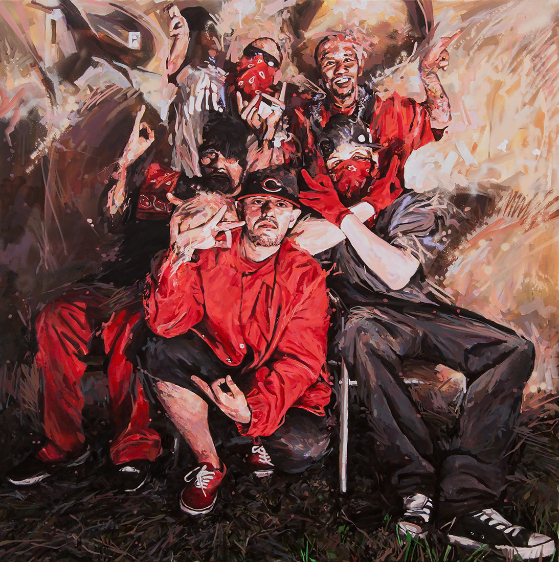 Michael Vasquez Not Yet Titled, 2015 acrylic and acrylic spray paint on canvas 51" x 51"