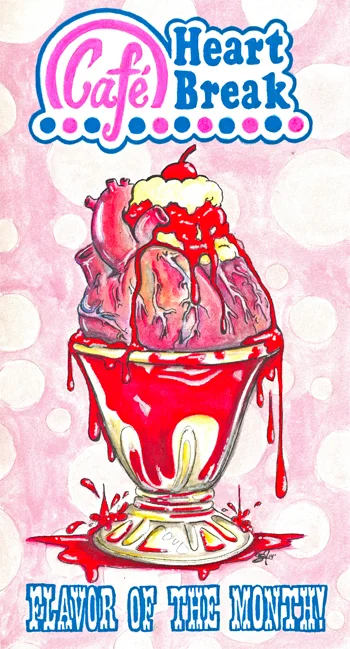 FLAVOR OF THE MONTH (11 X 17, Framed) Ink & watercolor on cold press
