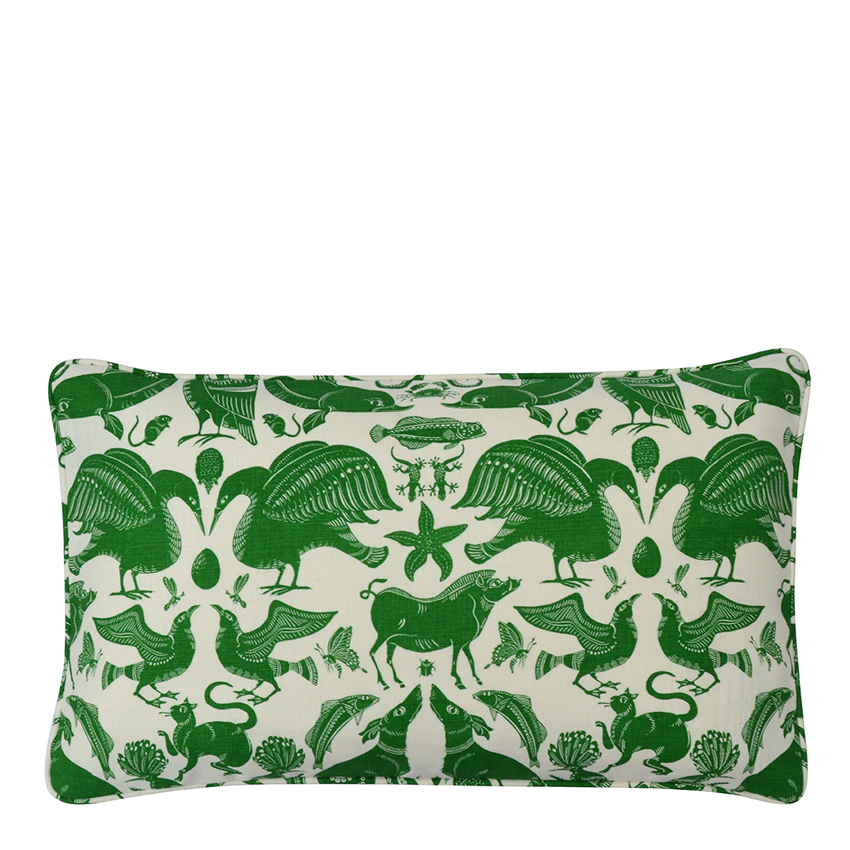 BIRDS & BEASTS Small Cushion | Cypress