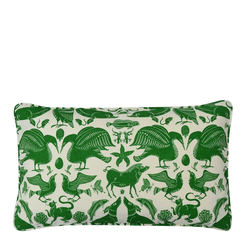 BIRDS & BEASTS Small Cushion | Cypress