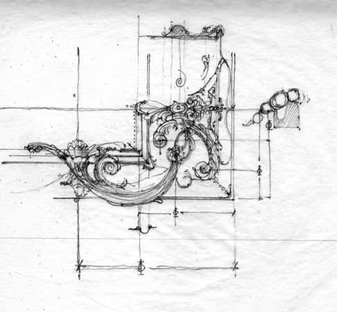 Carving design study Pencil on trace