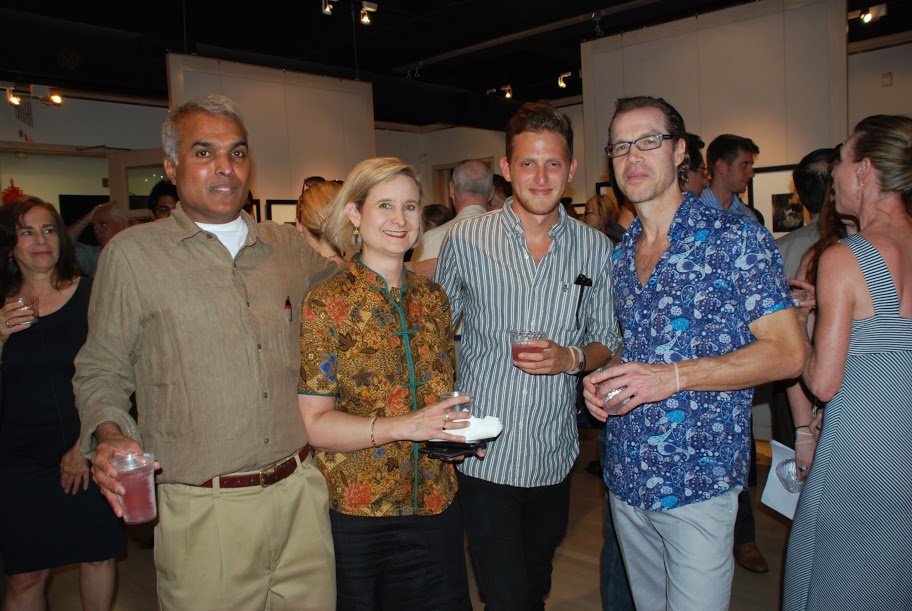 Ignatius Chithelen, Andrea Saturno-Sanjana, Douglas Brundage, Patrick Scott and Susan Scott. Silley Circuits Networking July 16 2013 at Throckmorton Fine Arts. Photo (c) Daria Deshuk