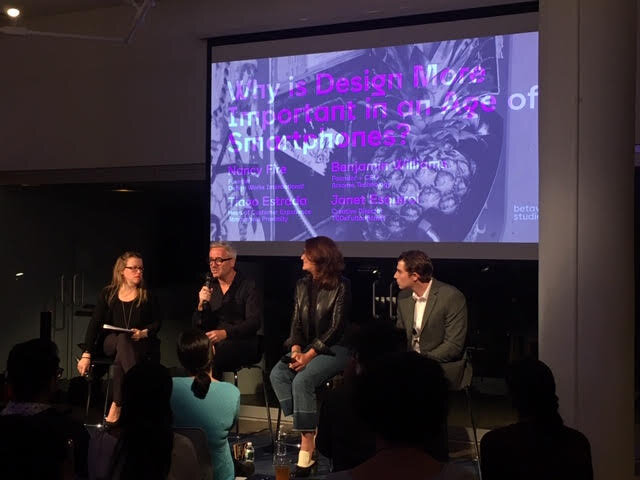 Silley Circuits Design panel: September 16, 2019. From left Janet Esquirol, Tiago Estrada, Nancy Fire and Benjamin Williams. Photos by Gideon Klein, founder Bonmo.