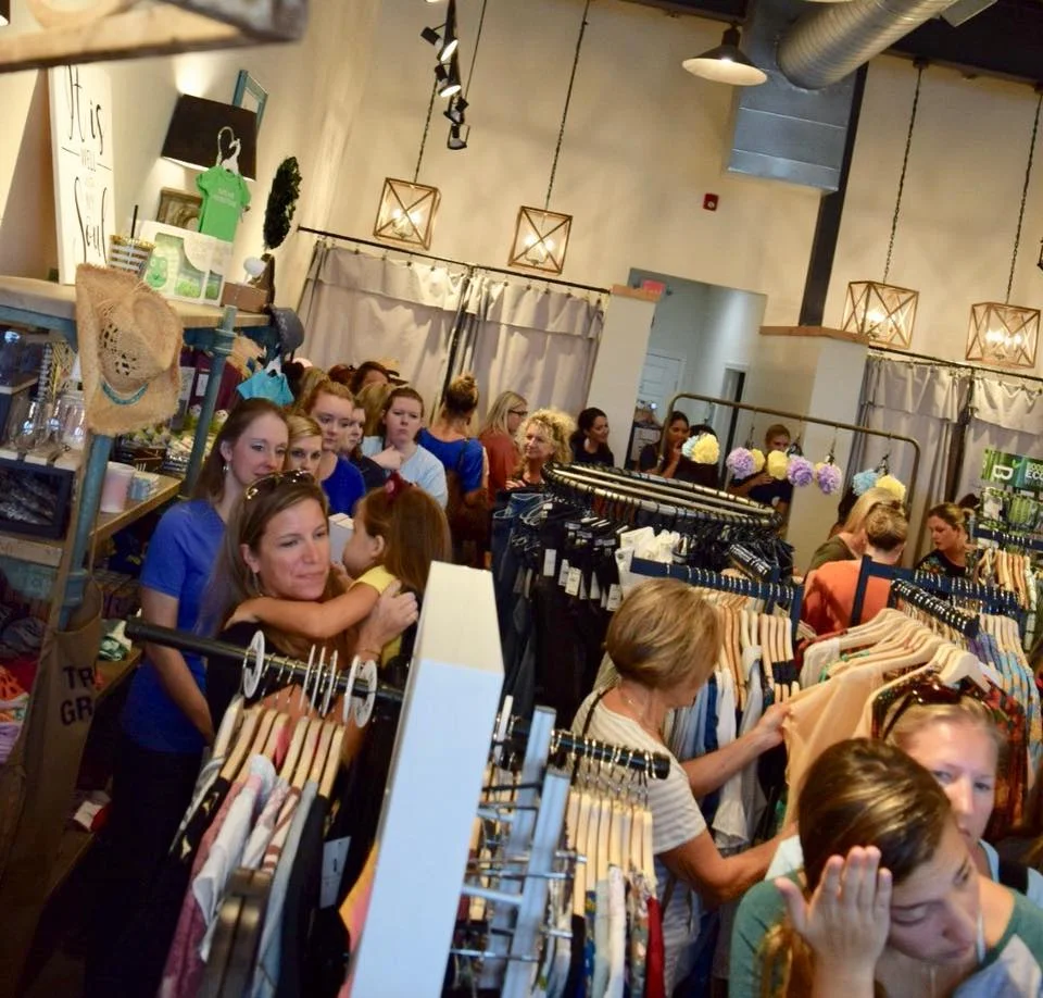 This is a line of people waiting to buy fabulous clothing items to add to their wardrobe from Brave!