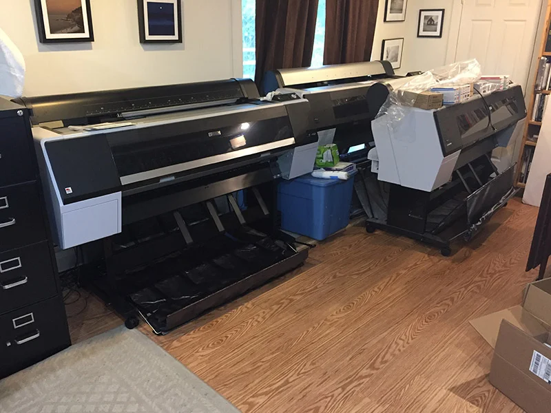 My gaggle of large format printers (P9000 on the left, 2 9900's on the right)