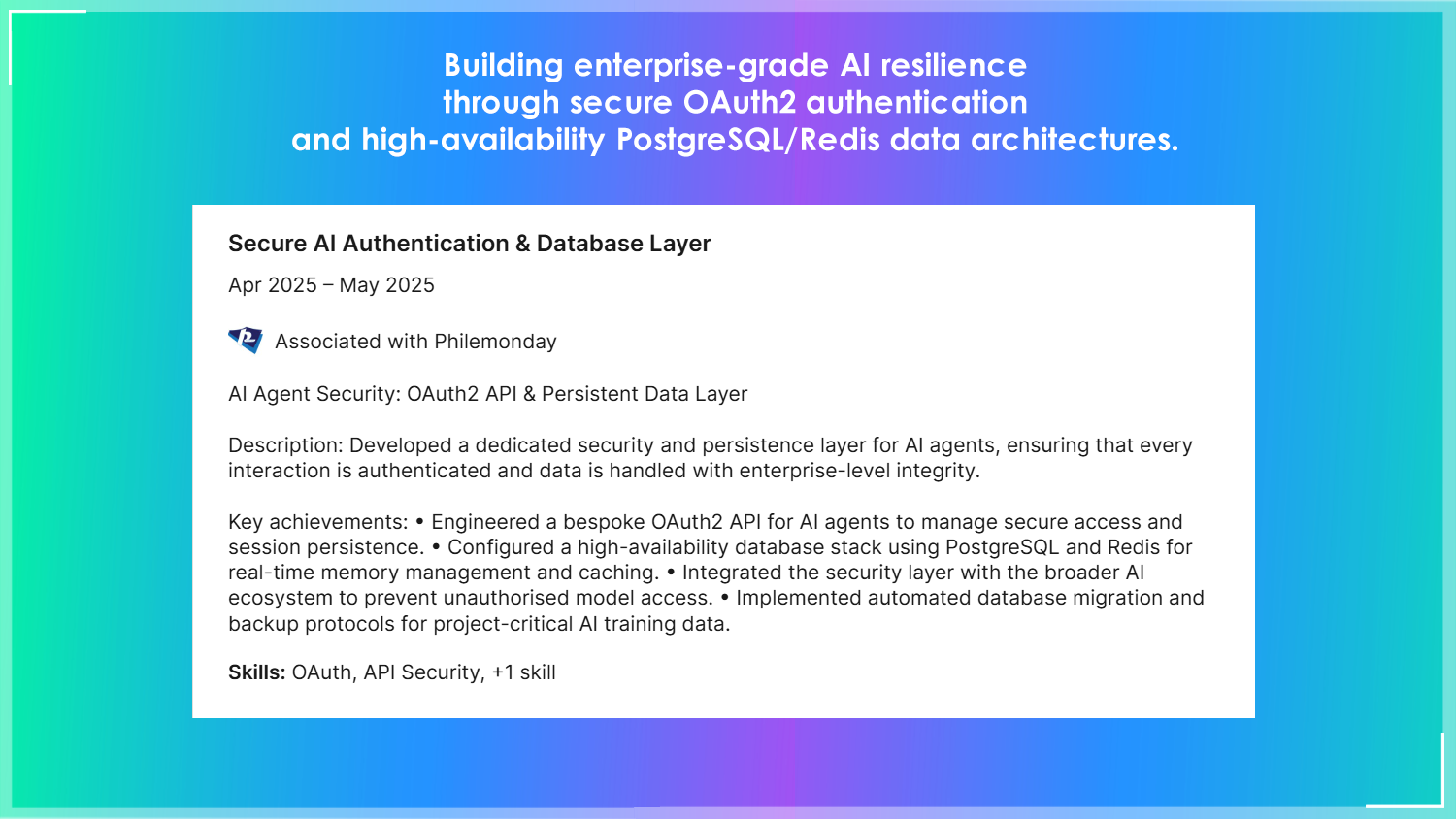 Secure AI Authentication & Database Layer by Philemonday Agency