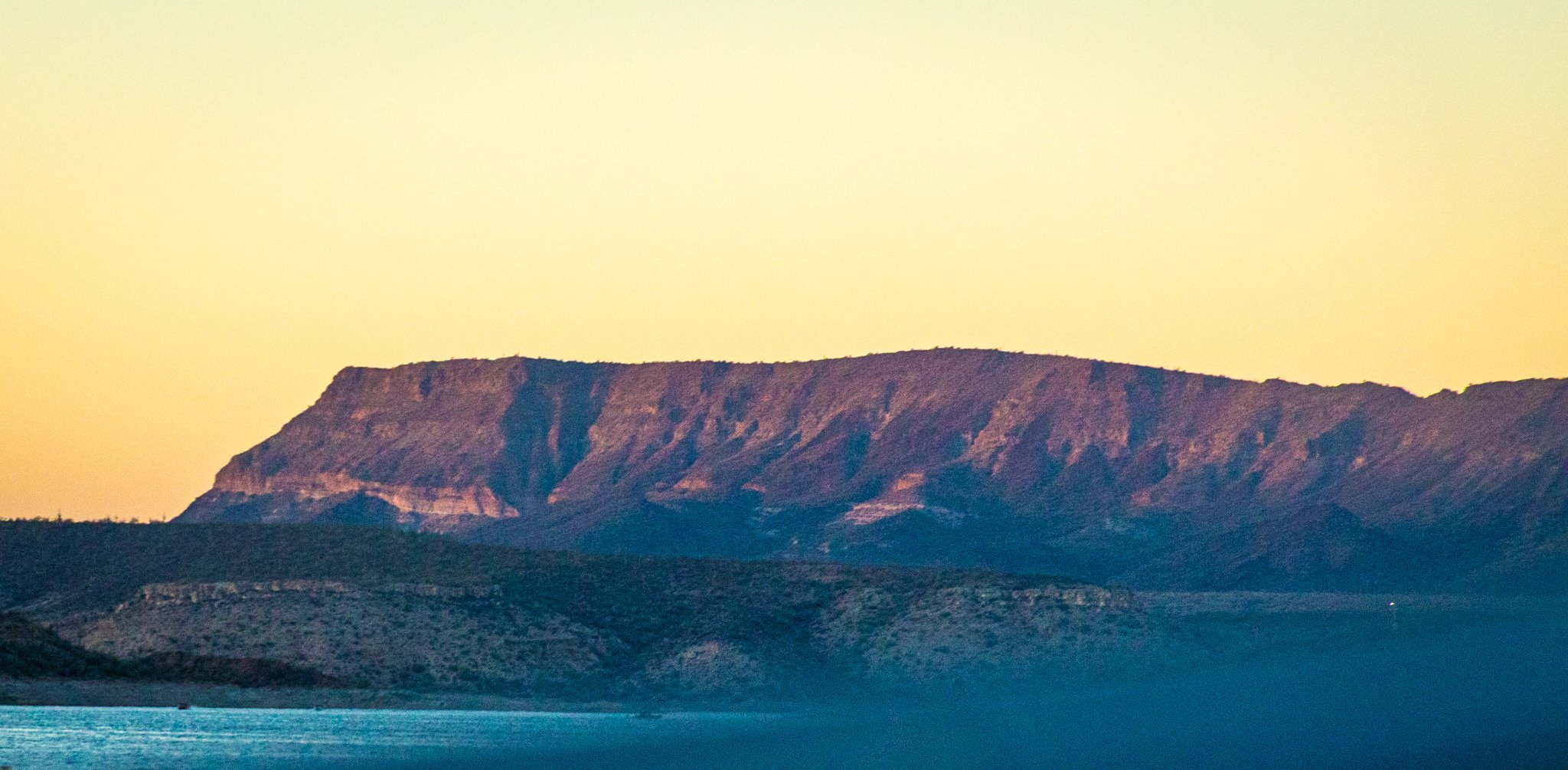  Mountain at Lake Pleasant, Arizona at Sunset 
