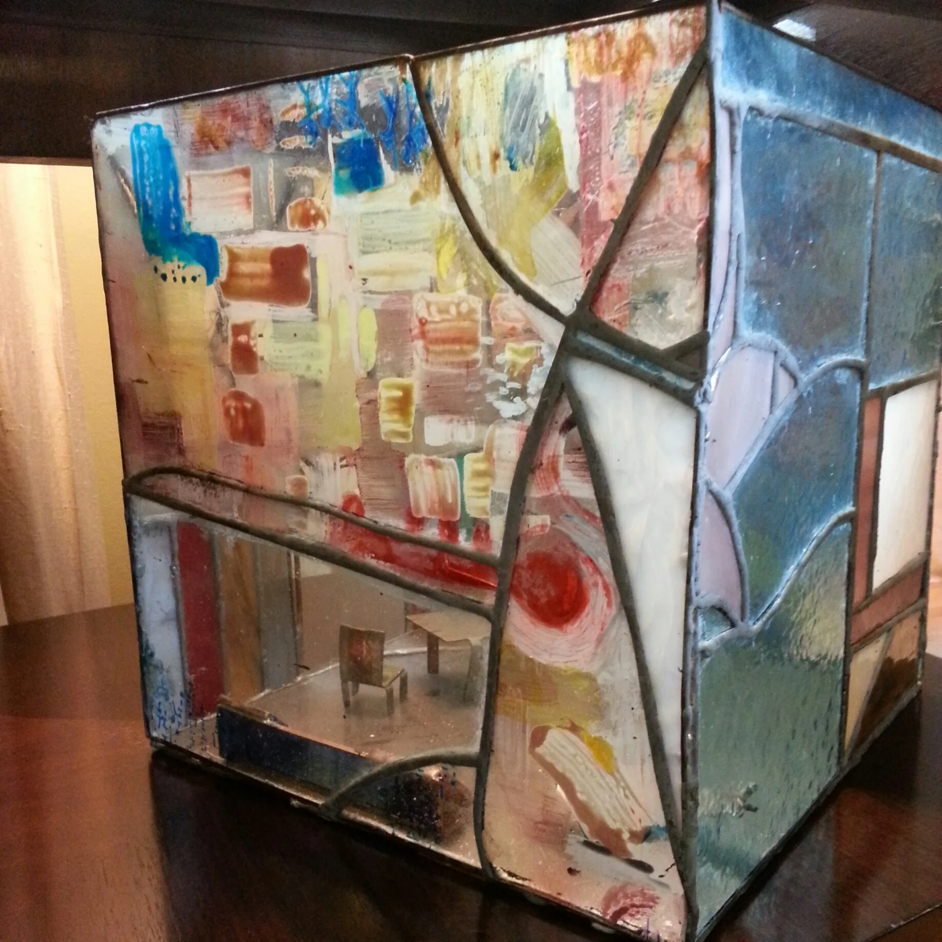 Stained and painted glass house
