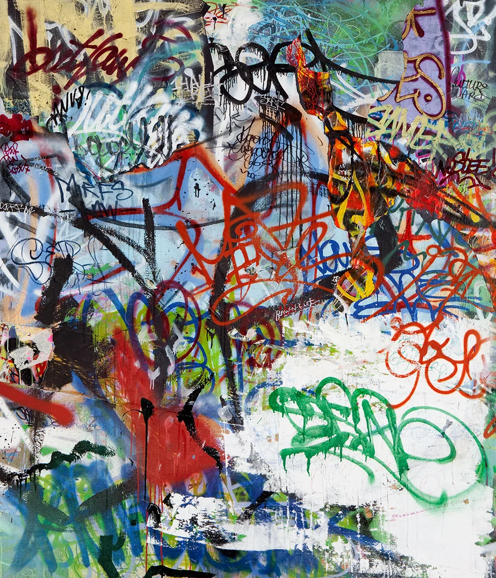 Raw 'N Uncut, Mixed Media on Canvas, 6ft x 7ft ©2011-2012 Mint&Serf with Jacuzzi Chris and Pablo Power