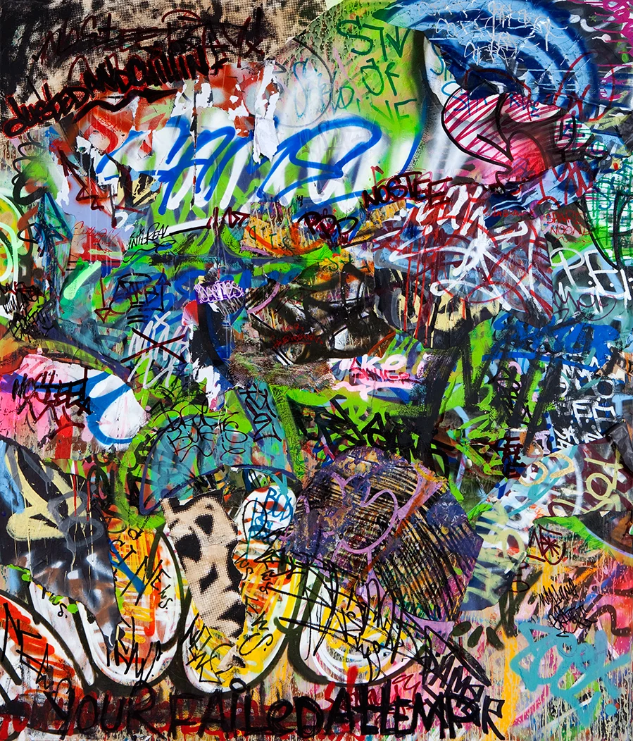 Dusted and Chillin', Mixed Media on Canvas, 6ft x 7ft ©2011-2012 Mint&Serf with Jacuzzi Chris and Pablo Power