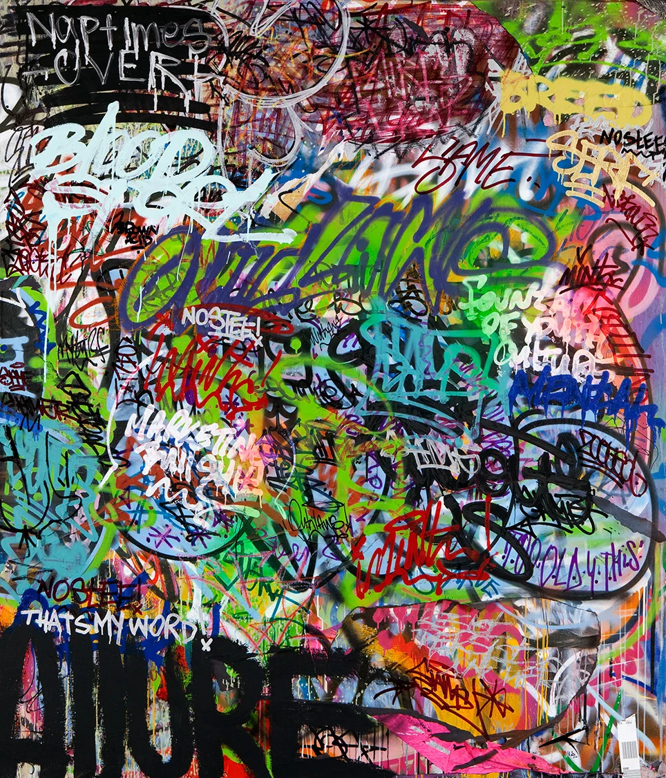 Outlaws, Mixed Media on Canvas, 6ft x 7ft ©2011-2012 Mint&Serf with Jacuzzi Chris and Pablo Power