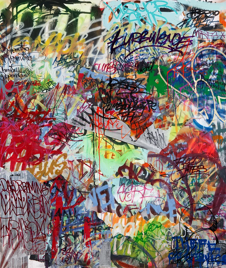 Young, Dumn and Full of Cum, Mixed Media on Canvas, 6ft x 7ft ©2011-2012 Mint&Serf with Jacuzzi Chris and Pablo Power