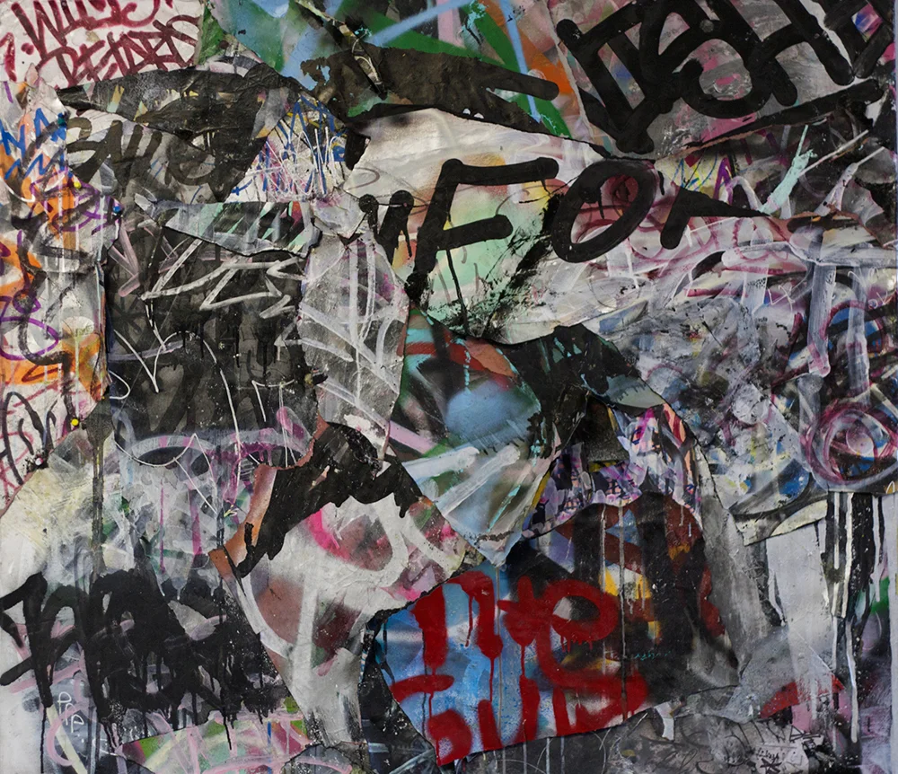 Wild Retarded, Mixed Media on Canvas, 48in x 42in ©2013 Mint&Serf 