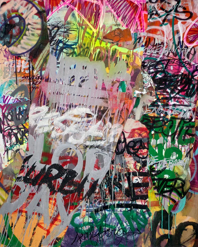 MUFFINS, Mixed Media on Canvas, 5ft x 4ft ©2011-2012 Mint&Serf with Jacuzzi Chris and Pablo Power