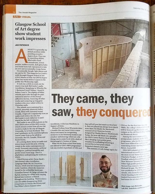 A STRONG FLEX IN THE HERALD MAGAZINE TODAY.
πͺπͺπͺπͺπͺπͺπͺ
CONGRATS TO MY GLASGOW ART GANG! π₯π₯π₯π₯π₯π₯π₯π₯π₯π₯
@glasgowmfa π€π€π€π€π€π€
MFA DEGREE SHOW OPENS
WEDNESDAY MAY 29TH AT @the_glue_factory
6 - 9
