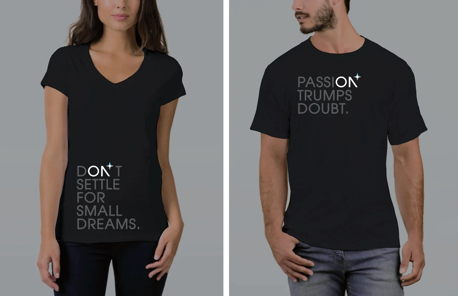 A series of inspiring promotional t-shirts