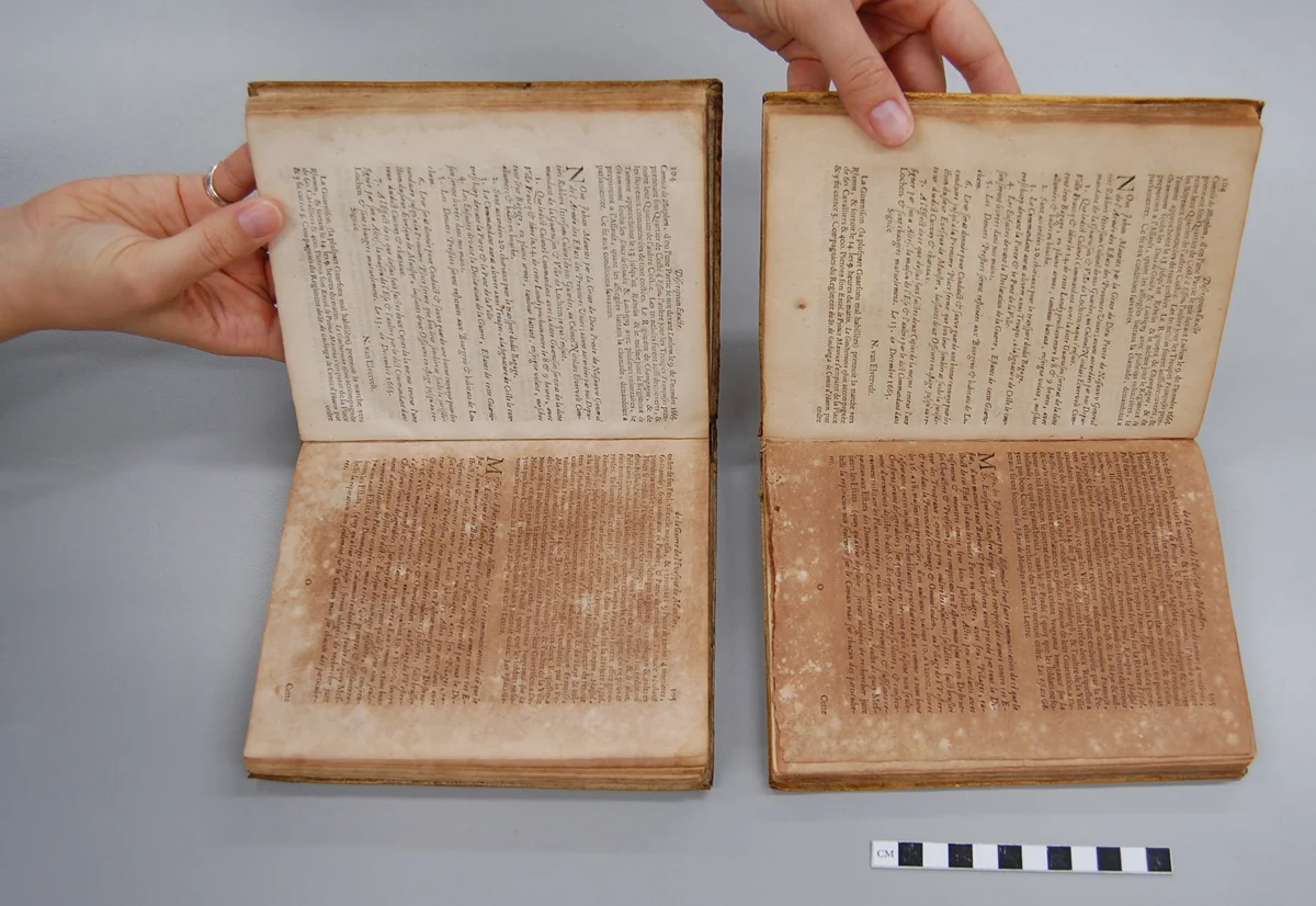 ...both with the same single section of badly discolored paper...