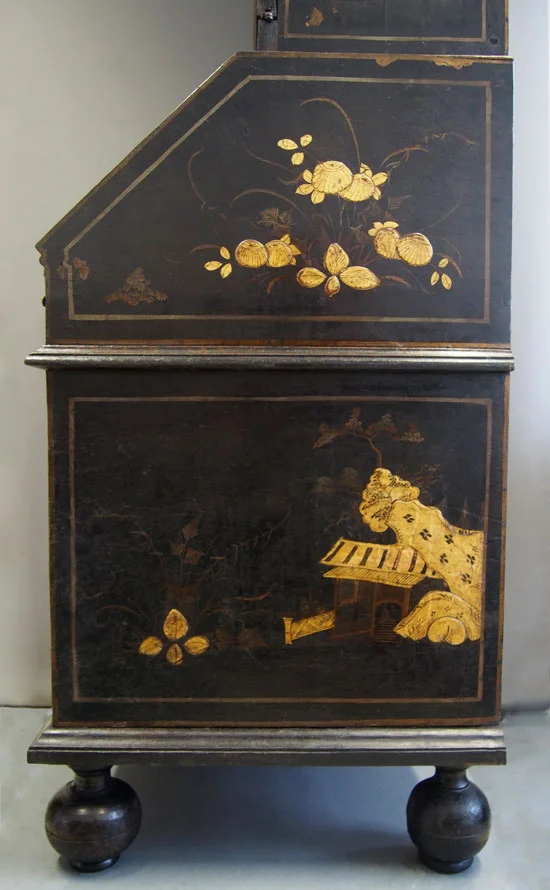 The completed side with moulding and loss replacements toned to match.