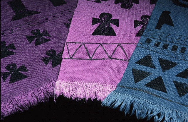 Ankh (Life) Shawls. (c) Kaitha Het Heru. Khamit Cloth