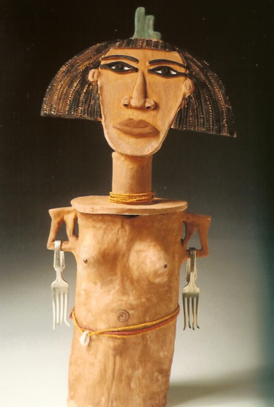 Mother Ast SHE Pot Clay Sculpture. (c) Kaitha Het Heru. Clay. Kiln Fired.