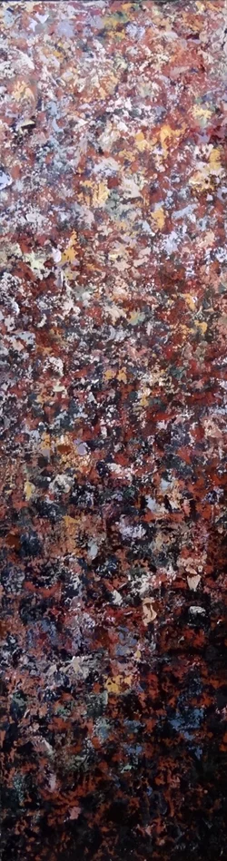 Self Portrait at Point of Liberation, 2012. Oil on panel , 63" x 18".
