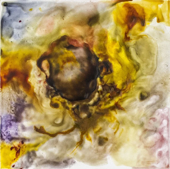 Out of the Blue VI, 2012. Encaustic on panel, 5" x 5" .