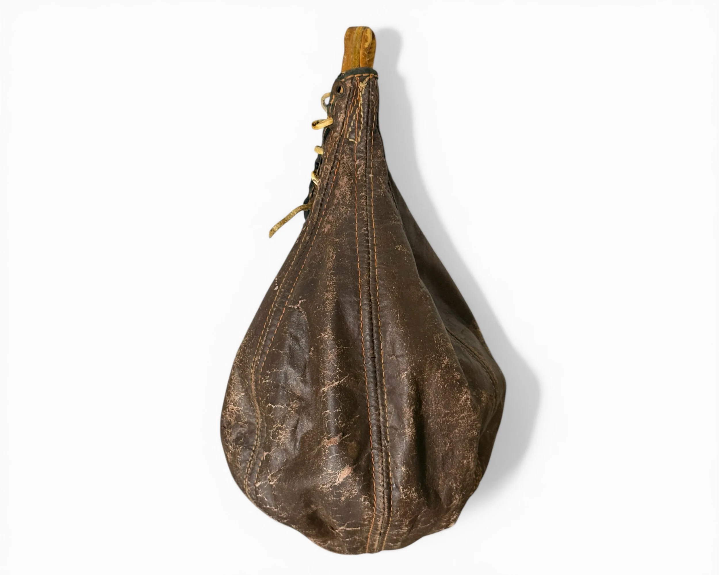 vintage leather speed bag for authentic boxing decor