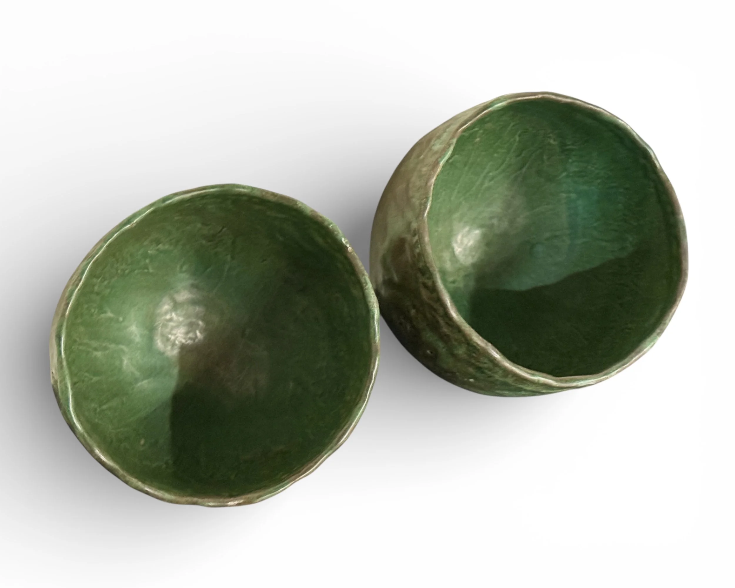 Photoroom_20260125_142342vintage pair green studio pottery stoneware decorative bowls - Modern Artifact Decor.JPG