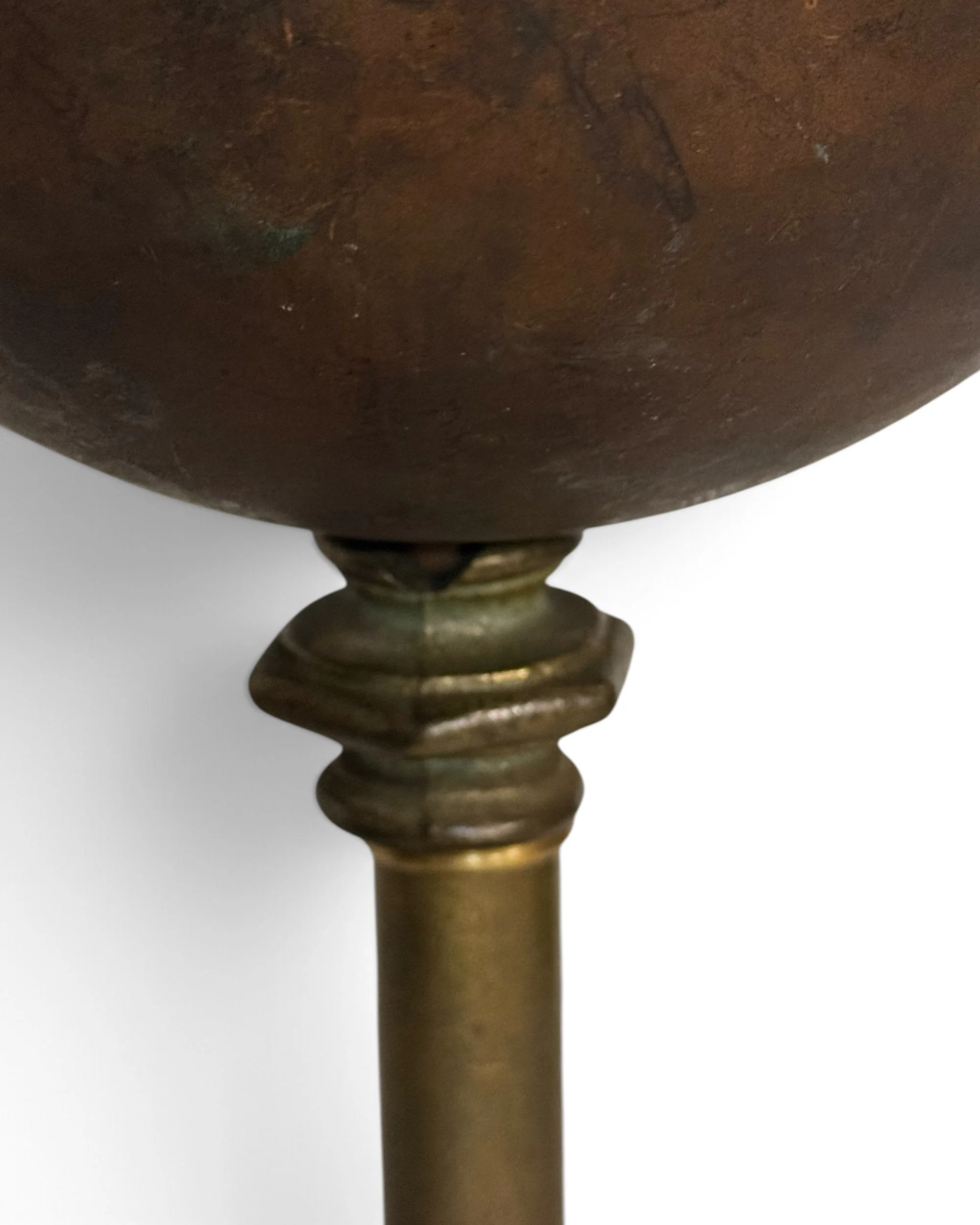 vintage metal orb on pedestal art sculpture - Modern Artifact DecorPhotoroom_20261018_200741.JPG