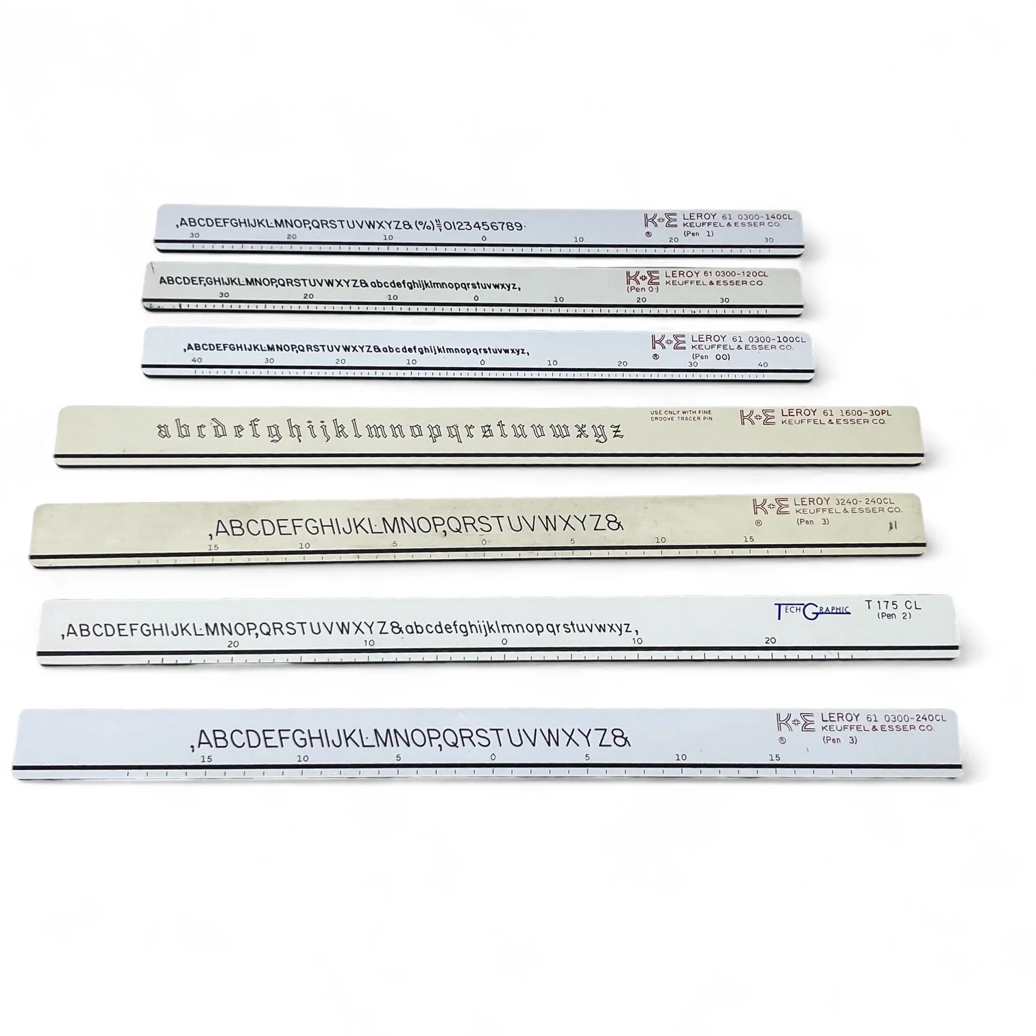 Vintage Leroy Lettering Kit, K and E Keuffel Esser drafting supplies.