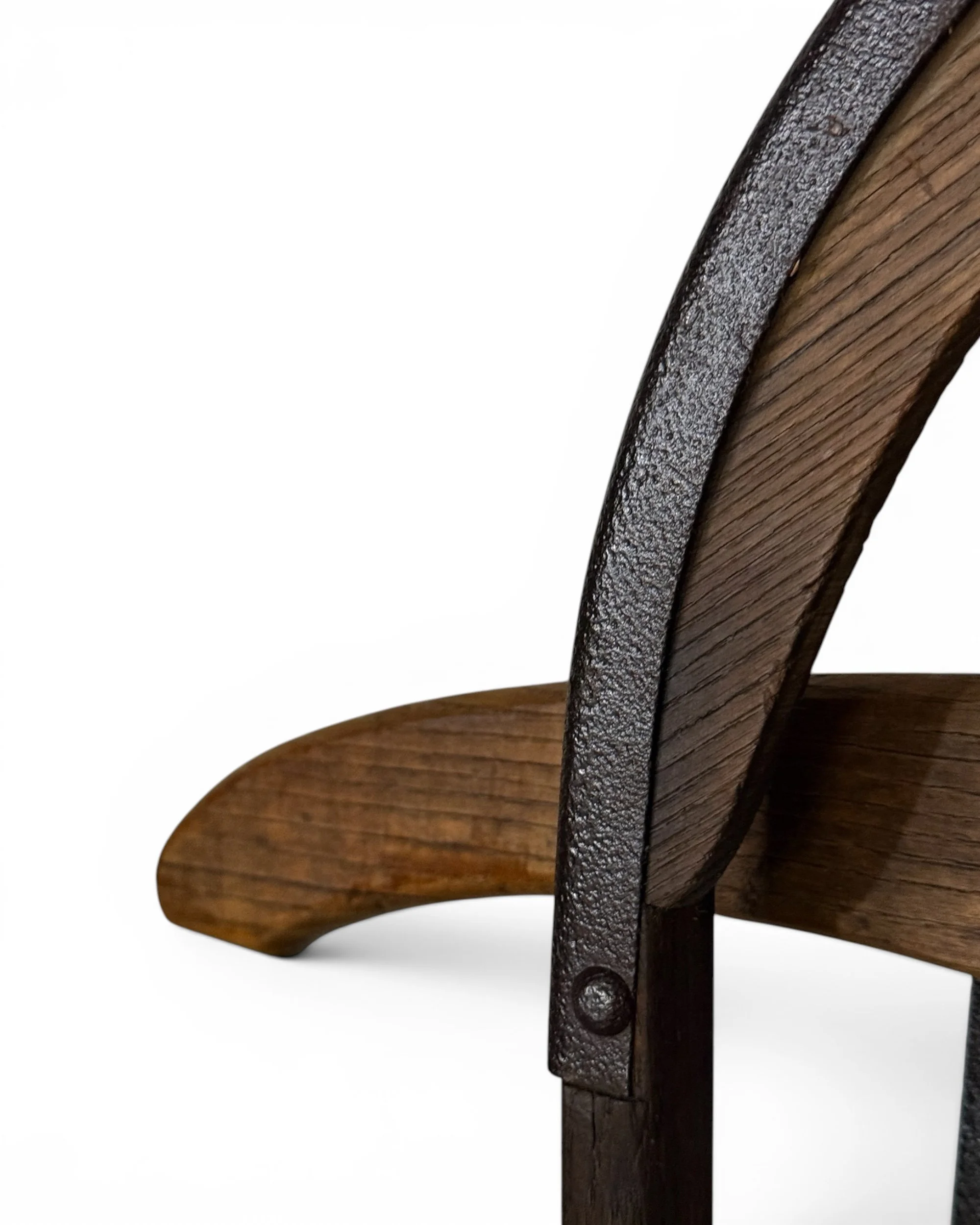 Close-up of vintage sled wood grain, authentic aging, and handcrafted construction details.