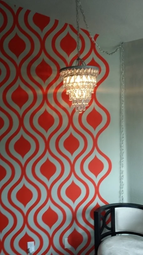 Mid century wall decals in an ogee pattern, removable, stylish, easy to apply and remove. Renter friendly.