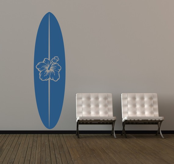 Retro Surfboard Wall Decal Vintage Surfboard Wall Sticker
