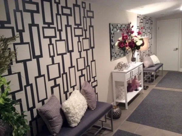 Period correct. Our rectangle chain wall decals in black finish off this Mid Century inspired space. Photo credit: Jay & Lani L.