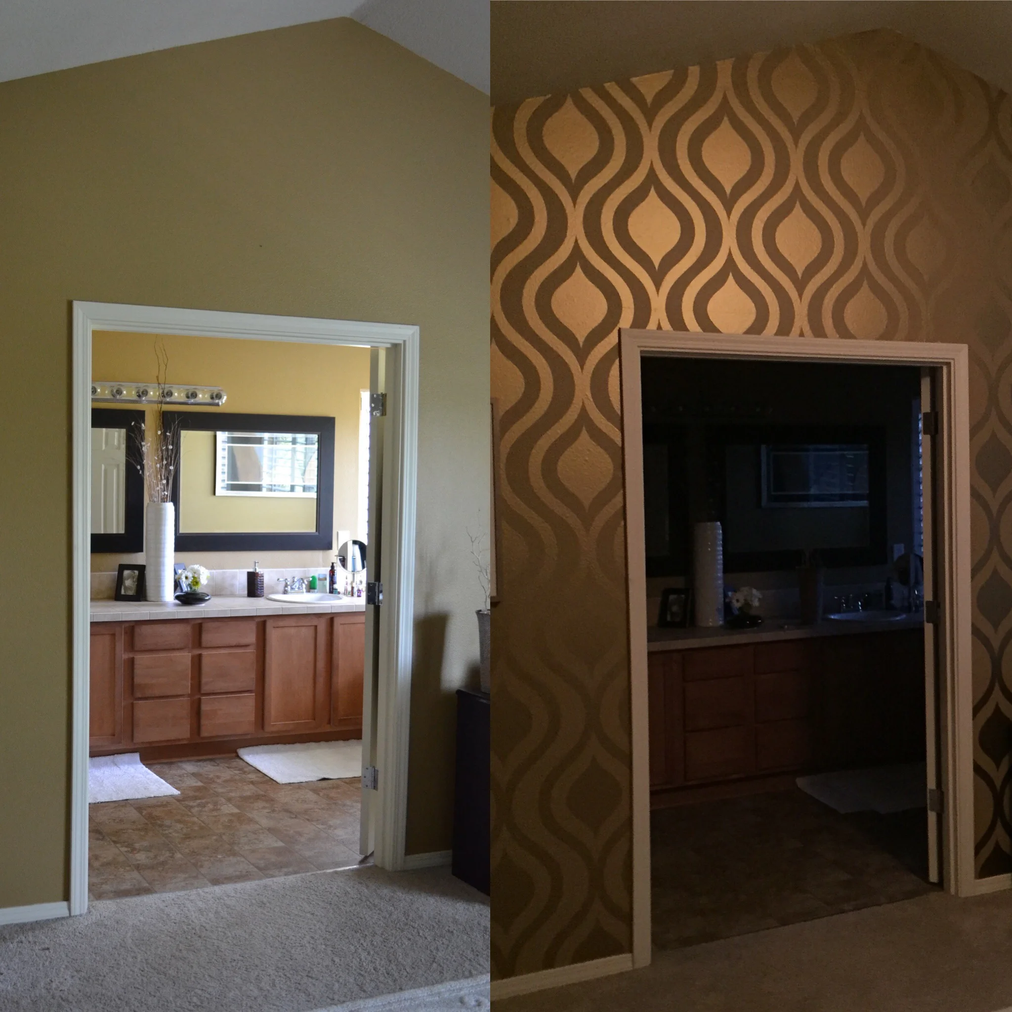 Mid century wall decals in an ogee pattern, removable, stylish, easy to apply and remove. Renter friendly.