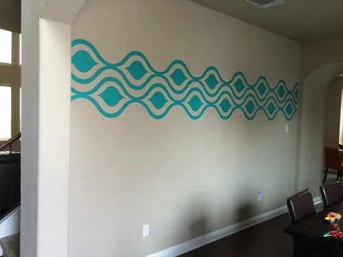 Mid century wall decals in an ogee pattern, removable, stylish, easy to apply and remove. Renter friendly.