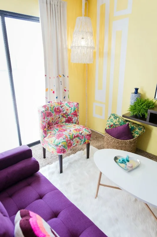 Stylish contemporary long rectangle pattern removable vinyl wall decal by Wall Star Graphics. As seen on Mr. Kate.