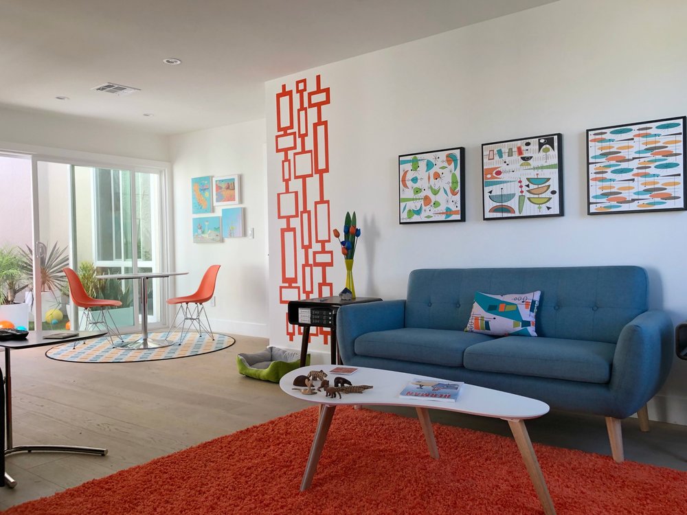 Featured image of post Orange Bedroom Wall Art - The splash of orange on this graphic piece of art and on the rug creates a visual balance against the.