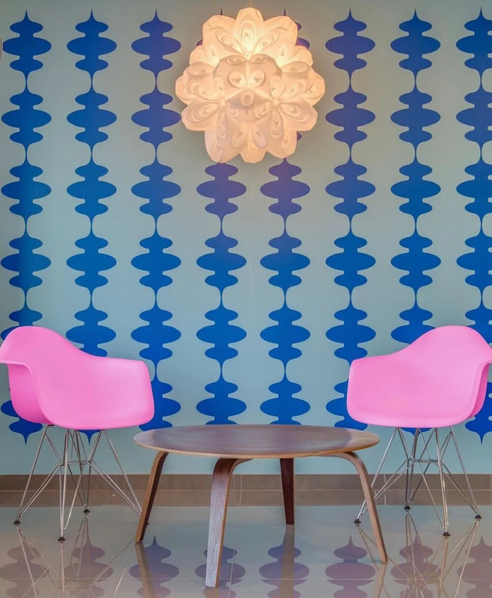 Retro lantern in blue - Pretty in Pink house designed by Francie Flynn managed by Acme House Co.3.jpg