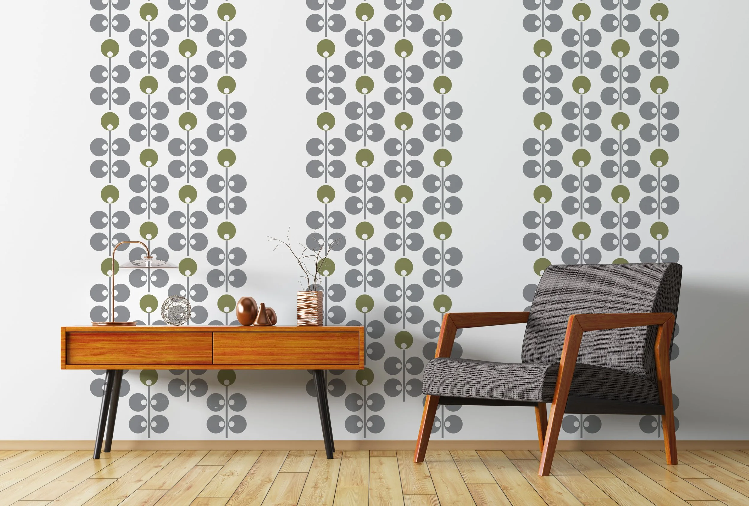 Mid Century Geometric Flowers