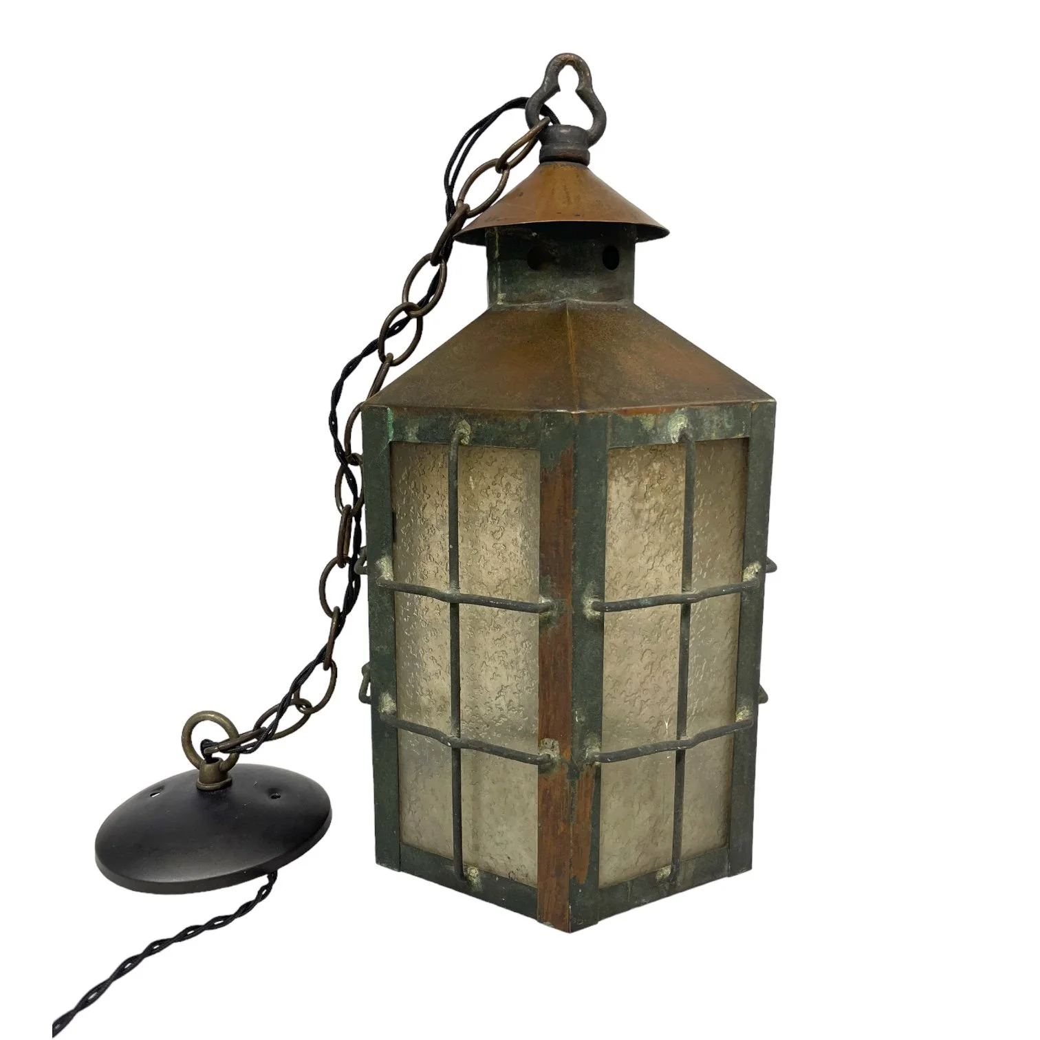 Vintage hardwired Copper Nautical Hanging Pendant Light