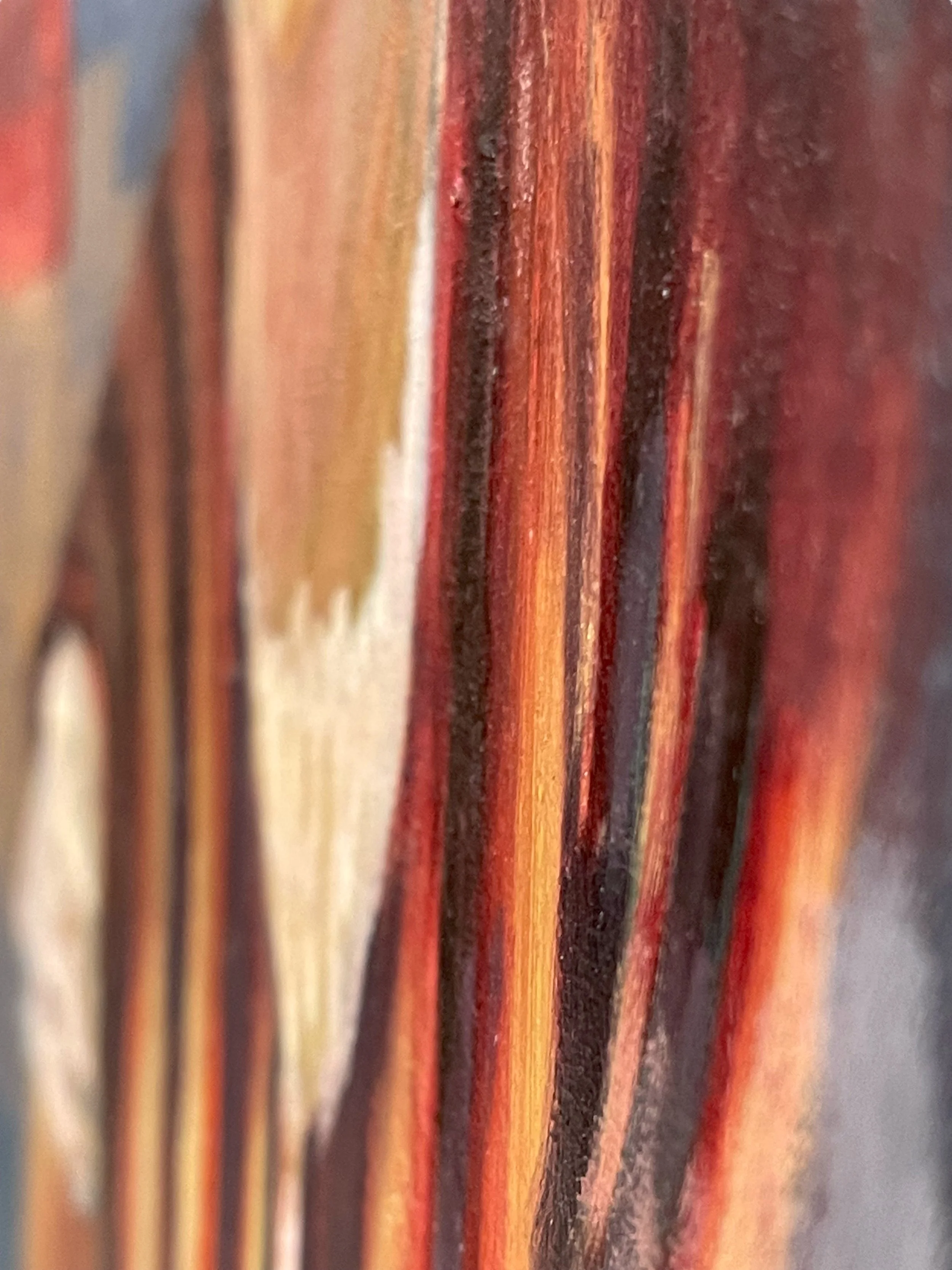 Vintage original oil painting of a Hispanic woman, framed in ornate wood frame, 32 x 26 inches, vertical orientation, Painted on a vintage Fredrix canvas board.