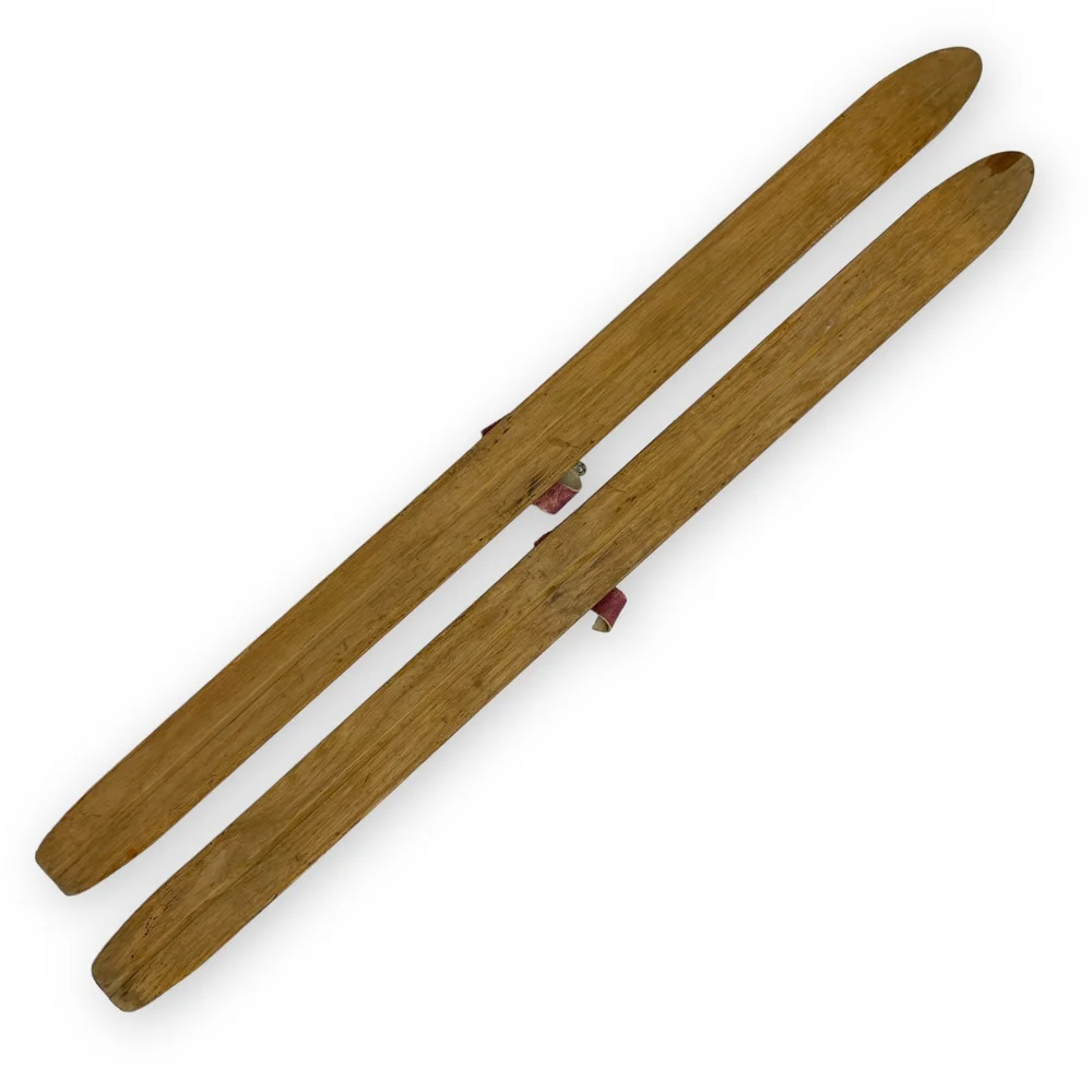 Vintage Children's Wooden Snow Skis: Authentic Cabin or Lodge