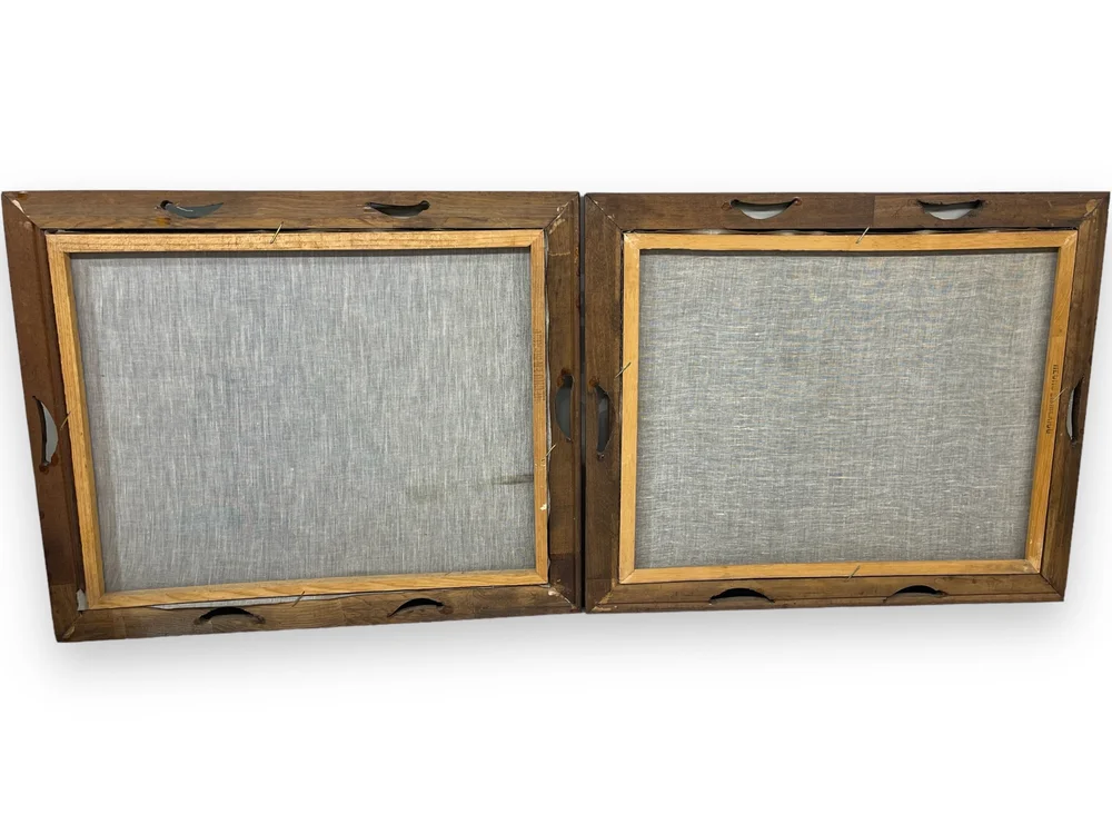 Vintage Pair of Framed Native American Velvet Paintings: Timeless