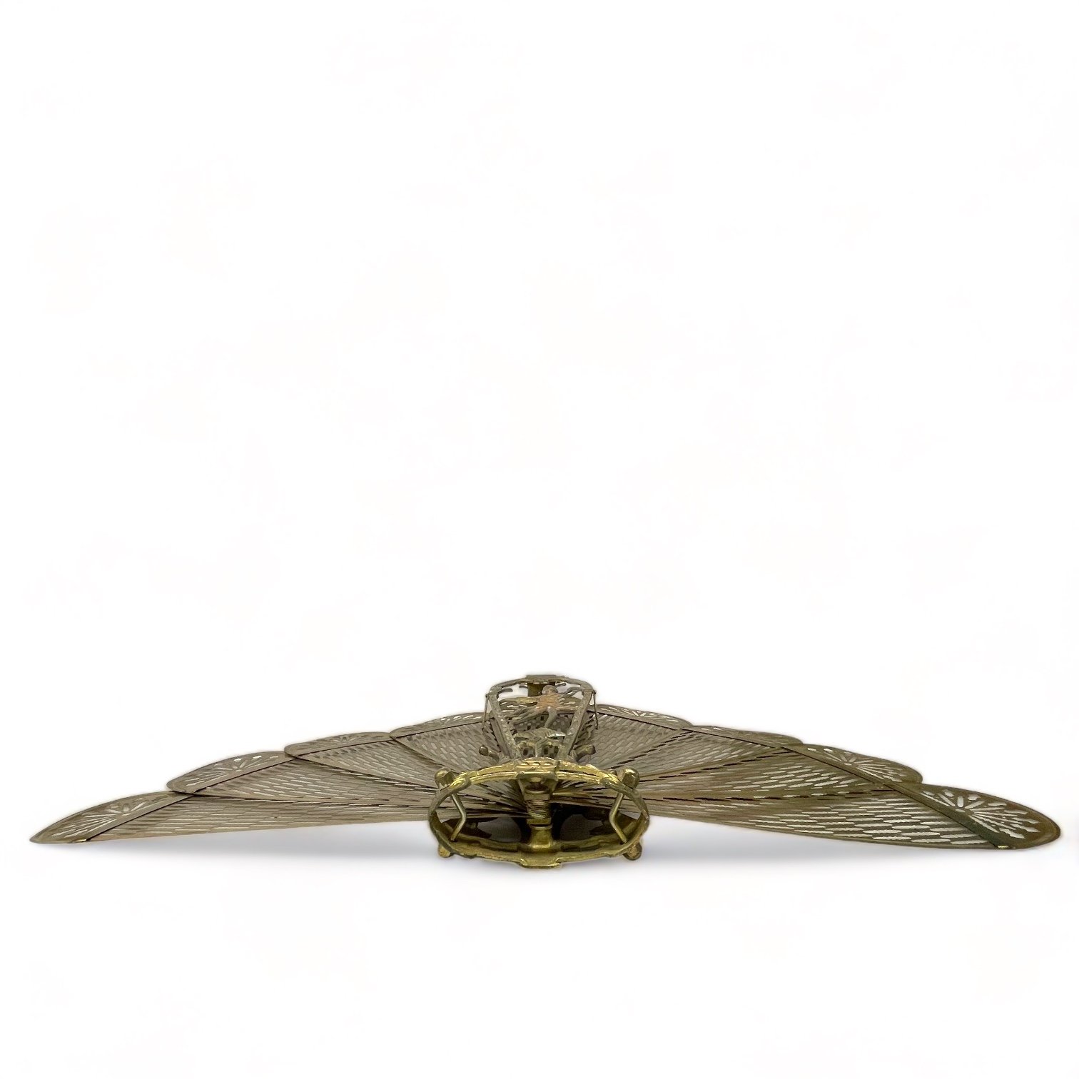 Vintage ornate solid brass art deco fireplace screen. Double sided, foldable, heavy duty weighing 17 lbs.