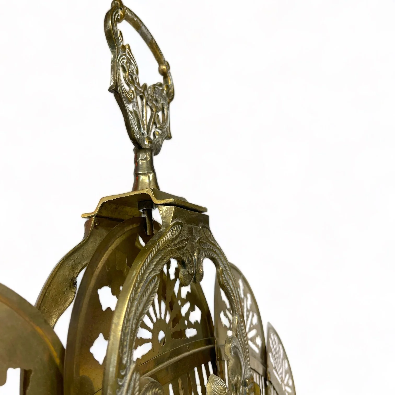 Vintage ornate solid brass art deco fireplace screen. Double sided, foldable, heavy duty weighing 17 lbs.