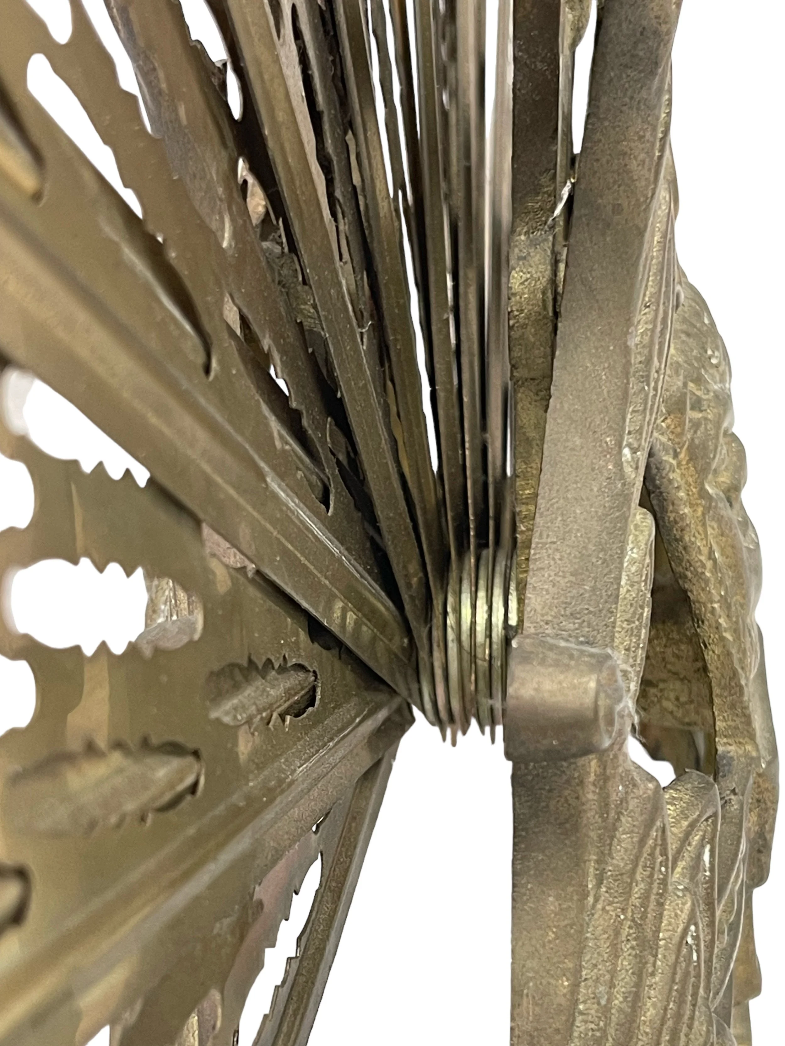 Vintage ornate solid brass art deco fireplace screen. Double sided, foldable, heavy duty weighing 17 lbs.